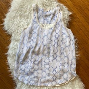 Rebecca Taylor | Silk & Linen Ikat Print Tank Top | Size 6